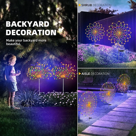 Garden Glow Solar LED Firework Fairy Lights for Ambient Outdoor Lighting