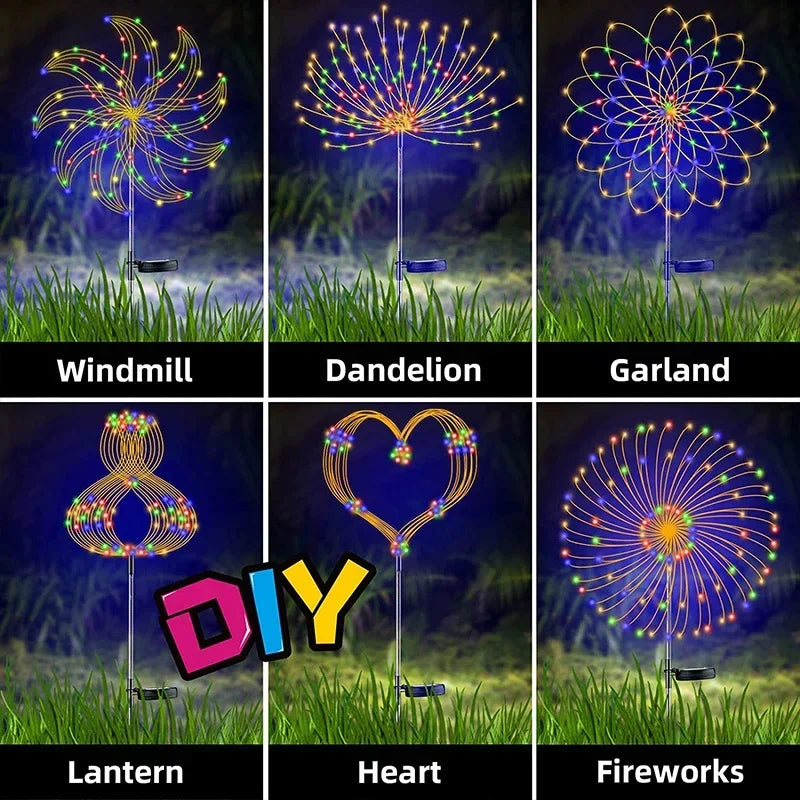 Garden Glow Solar LED Firework Fairy Lights for Ambient Outdoor Lighting