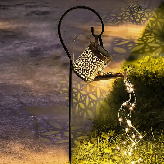 SolarGlow LED Watering Can Lantern - Enchant Your Garden Nights