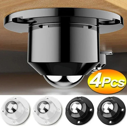 Easy Move Universal Pulley Rollers Set of 4 Stainless Steel Furniture Wheels