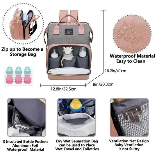 LittleLuxe Mommy Baby Diaper Bag Backpack - Your All-in-One Parenting