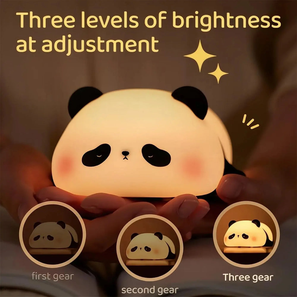 Rechargeable cute Panda Touch Lamp - Cozy, Adjustable LED Light for Kids and Adults