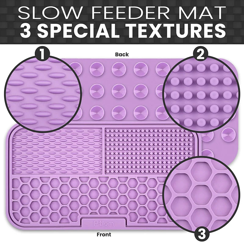 SlowPaws Silicone Pet Feeding Mat for Dogs – Food Mat & Lick Pad