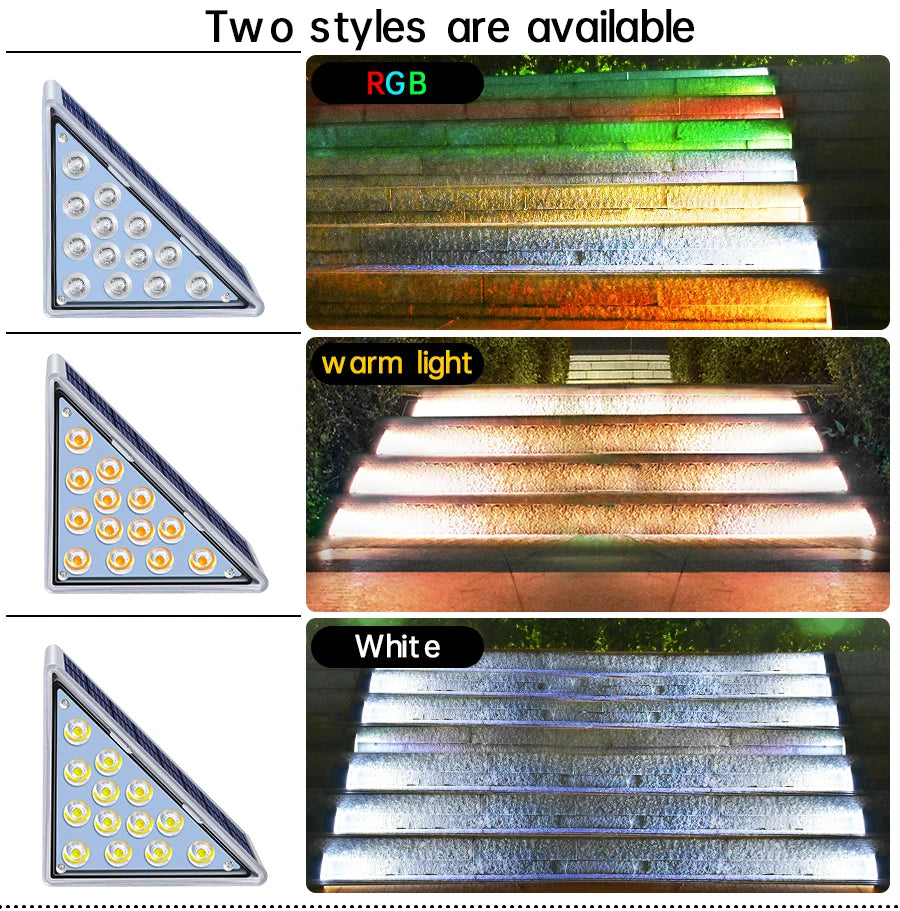 Brighten Every Step Solar LED Stair Lights with IP67 Waterproofing