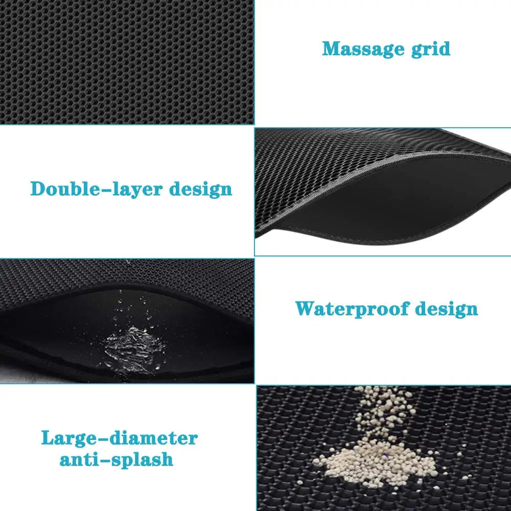 Pawfect Cleanliness Dual-Layer Cat Litter Mat with Bonus Washable Bed Pad