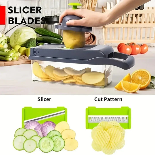 SliceEase 14/16-in-1 Multifunctional Vegetable Chopper - Simplifying Cooking, One Chop at a Time