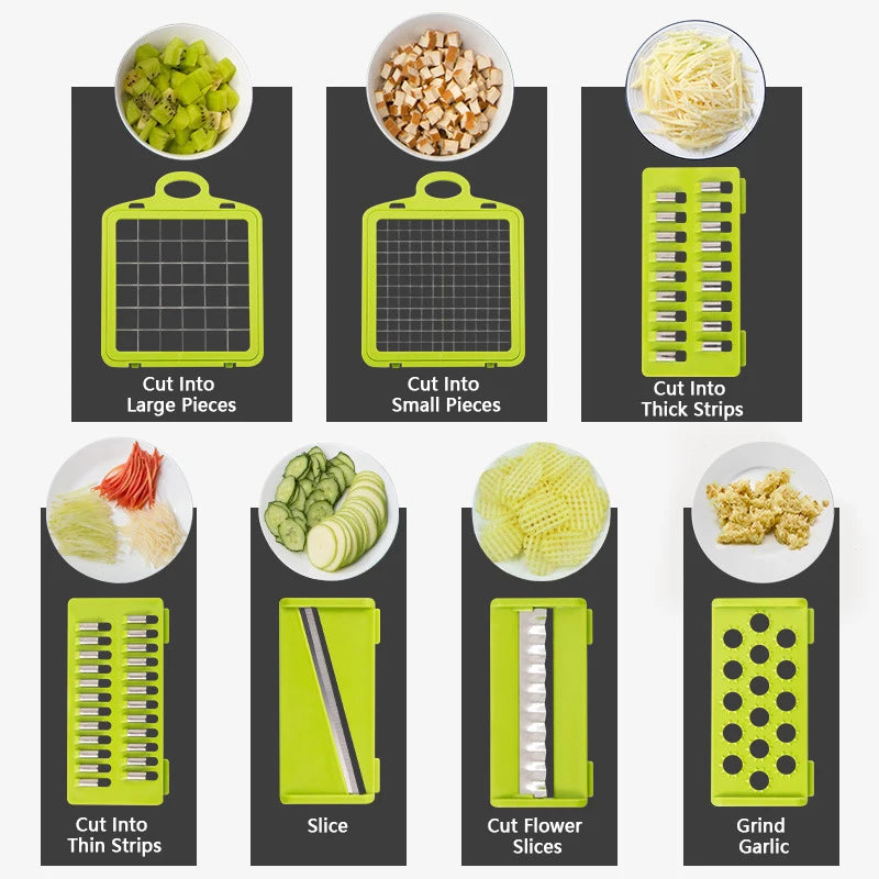 SliceEase 14/16-in-1 Multifunctional Vegetable Chopper - Simplifying Cooking, One Chop at a Time