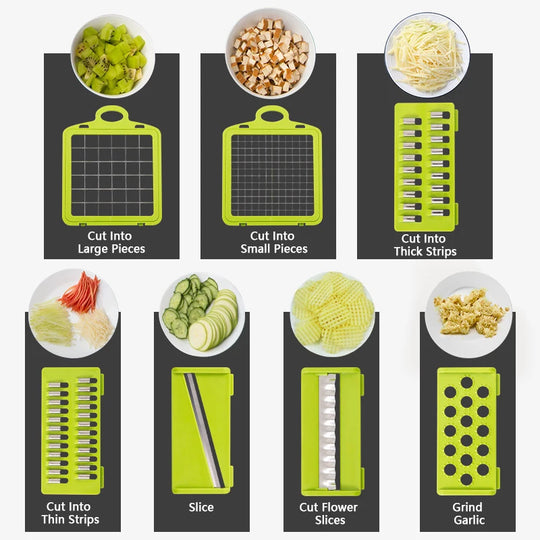 SliceEase 14/16-in-1 Multifunctional Vegetable Chopper - Simplifying Cooking, One Chop at a Time