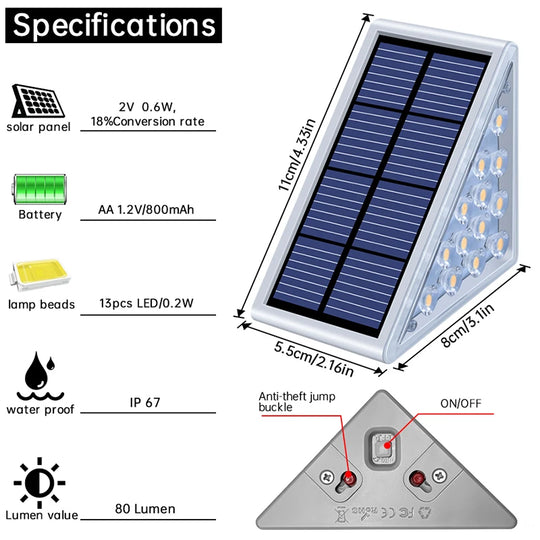 Brighten Every Step Solar LED Stair Lights with IP67 Waterproofing