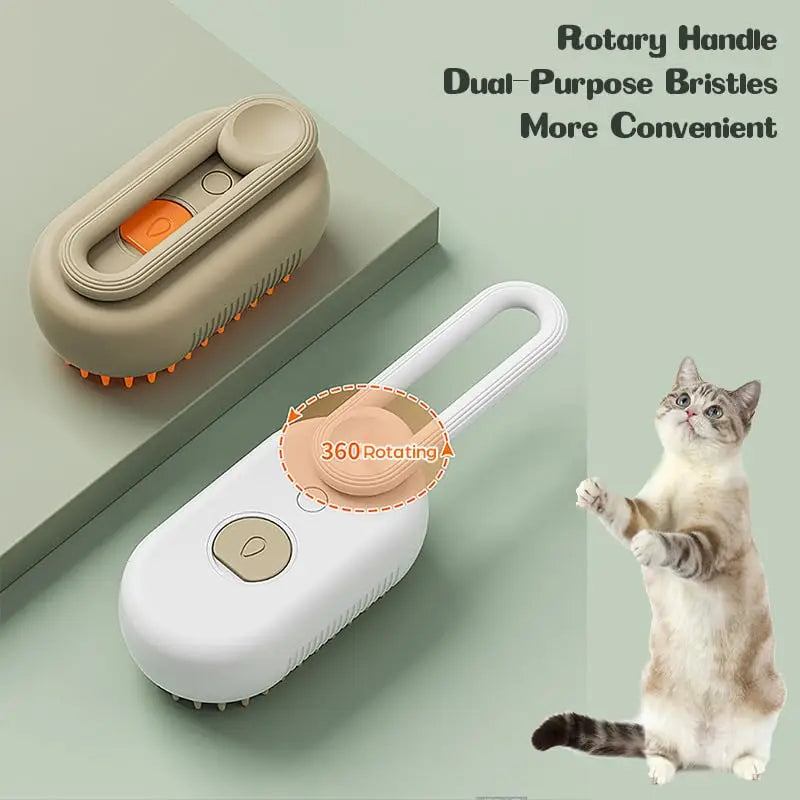 PetSteamPro 3-in-1 Pet Brush - Massage, Grooming, Hair Removal