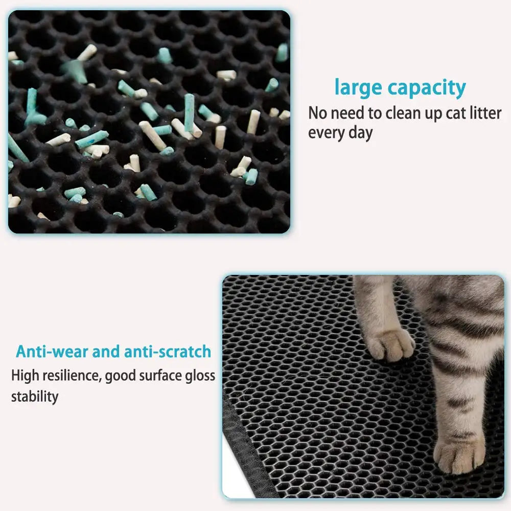 Pawfect Cleanliness Dual-Layer Cat Litter Mat with Bonus Washable Bed Pad