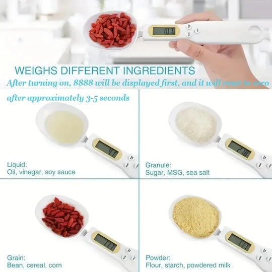 Chef'sHelper Mini Spoon Scale Digital Kitchen Scale - Precision for Perfect Recipes