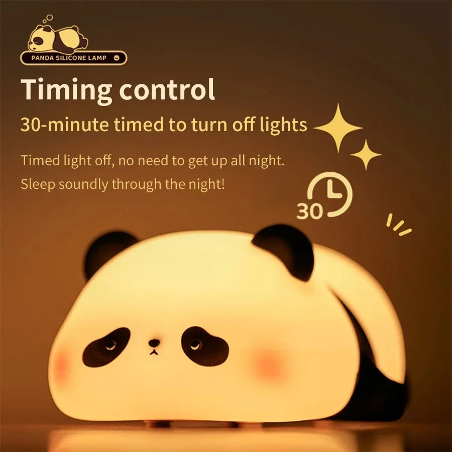 Rechargeable cute Panda Touch Lamp - Cozy, Adjustable LED Light for Kids and Adults