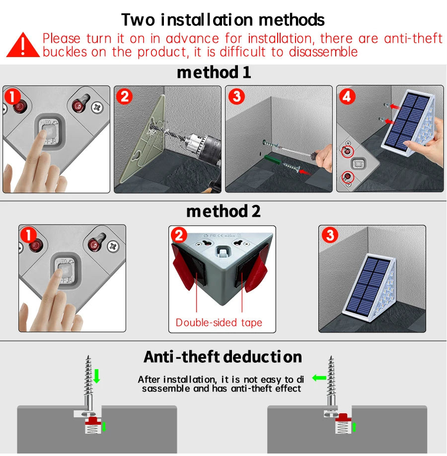 Brighten Every Step Solar LED Stair Lights with IP67 Waterproofing