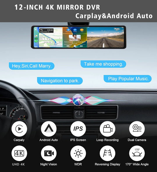 Drive Smarter, GPS-Enabled Car DVR Dash Cam with Bluetooth Connectivity!