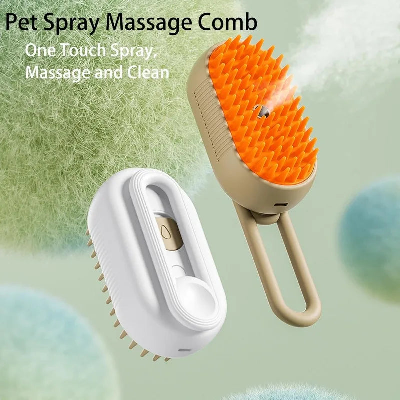 PetSteamPro 3-in-1 Pet Brush - Massage, Grooming, Hair Removal