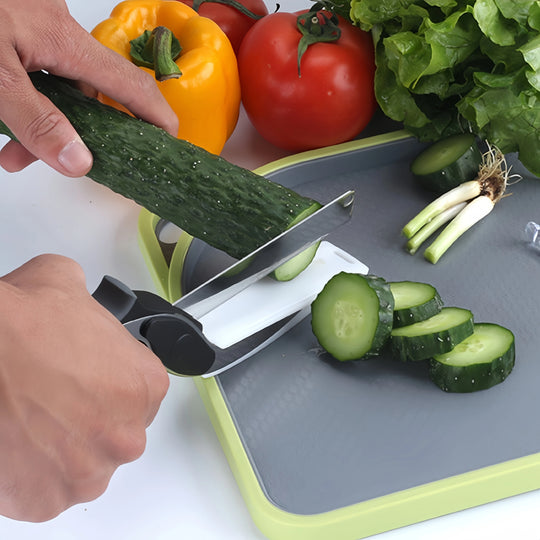 Kitchen Mastery Premium Chop Scissors Cutting Board Set