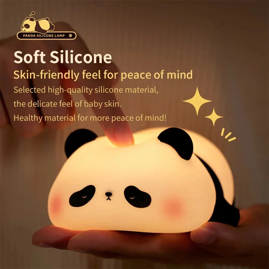 Rechargeable cute Panda Touch Lamp - Cozy, Adjustable LED Light for Kids and Adults