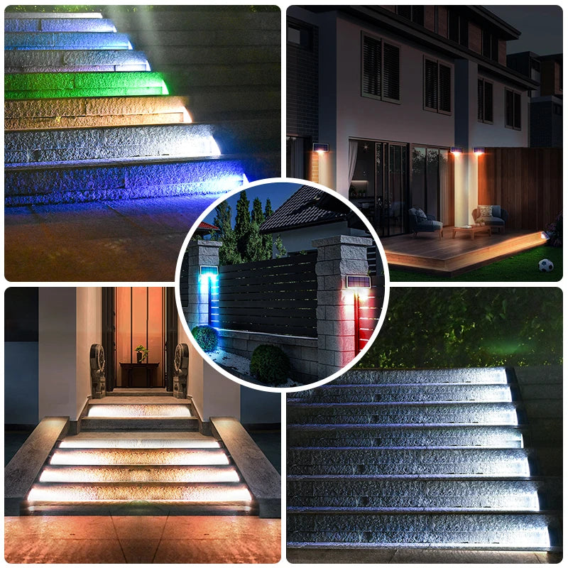 Brighten Every Step Solar LED Stair Lights with IP67 Waterproofing